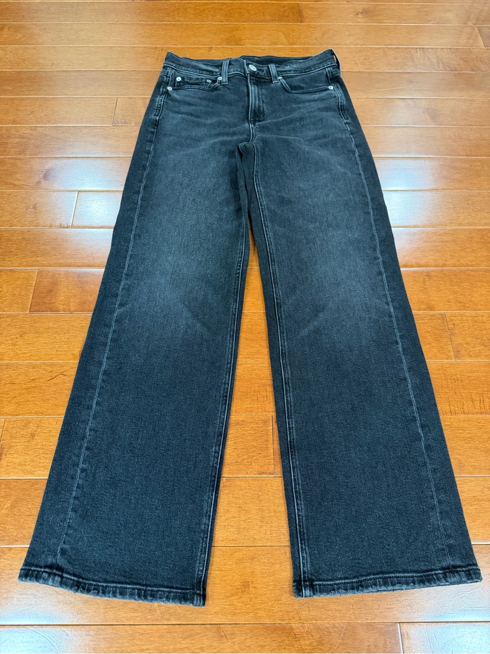 AYR Black Date Night Wash High Rise Wide Leg The Secret Sauce Jeans Sz. 27S - Picture 2 of 6